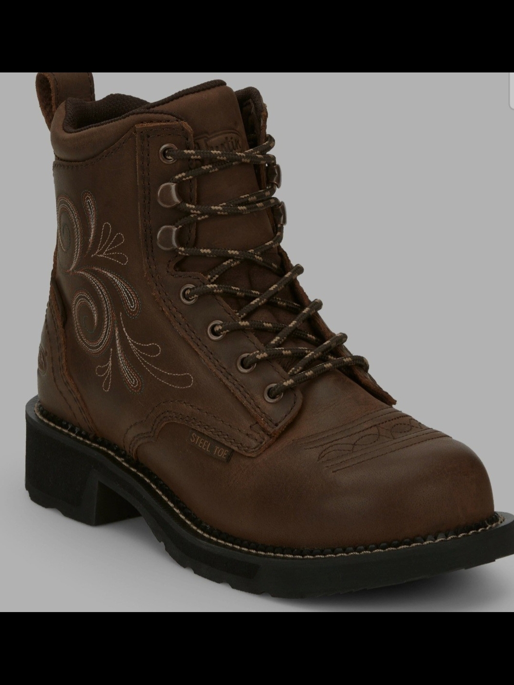 Justin Size 6 1/2 Katerina Work Boots - Brown